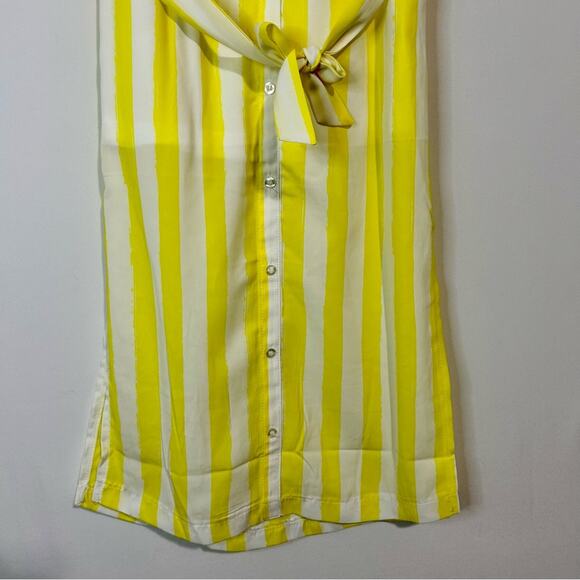 Awesome by Someone Kids Short Sleeve Striped Maxi Dress w/ Tie Yellow 10 NWT - Picture 3 of 6